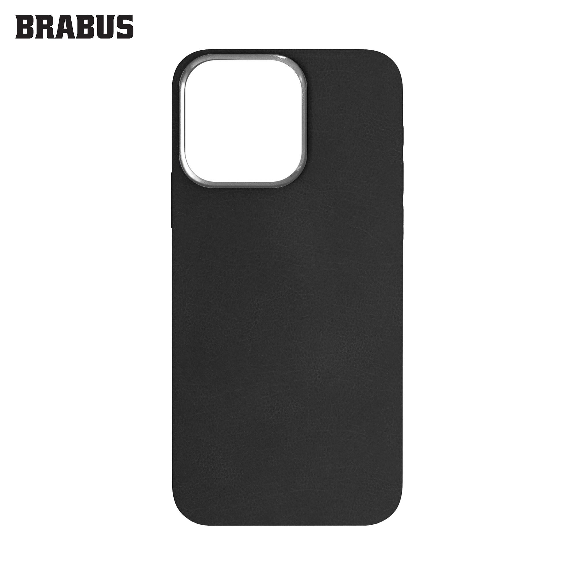 BRABUS iPhone 15 Pro Max Gizli MagSafe Özellikli Deri Görünümlü Silikon Oregon Kılıf