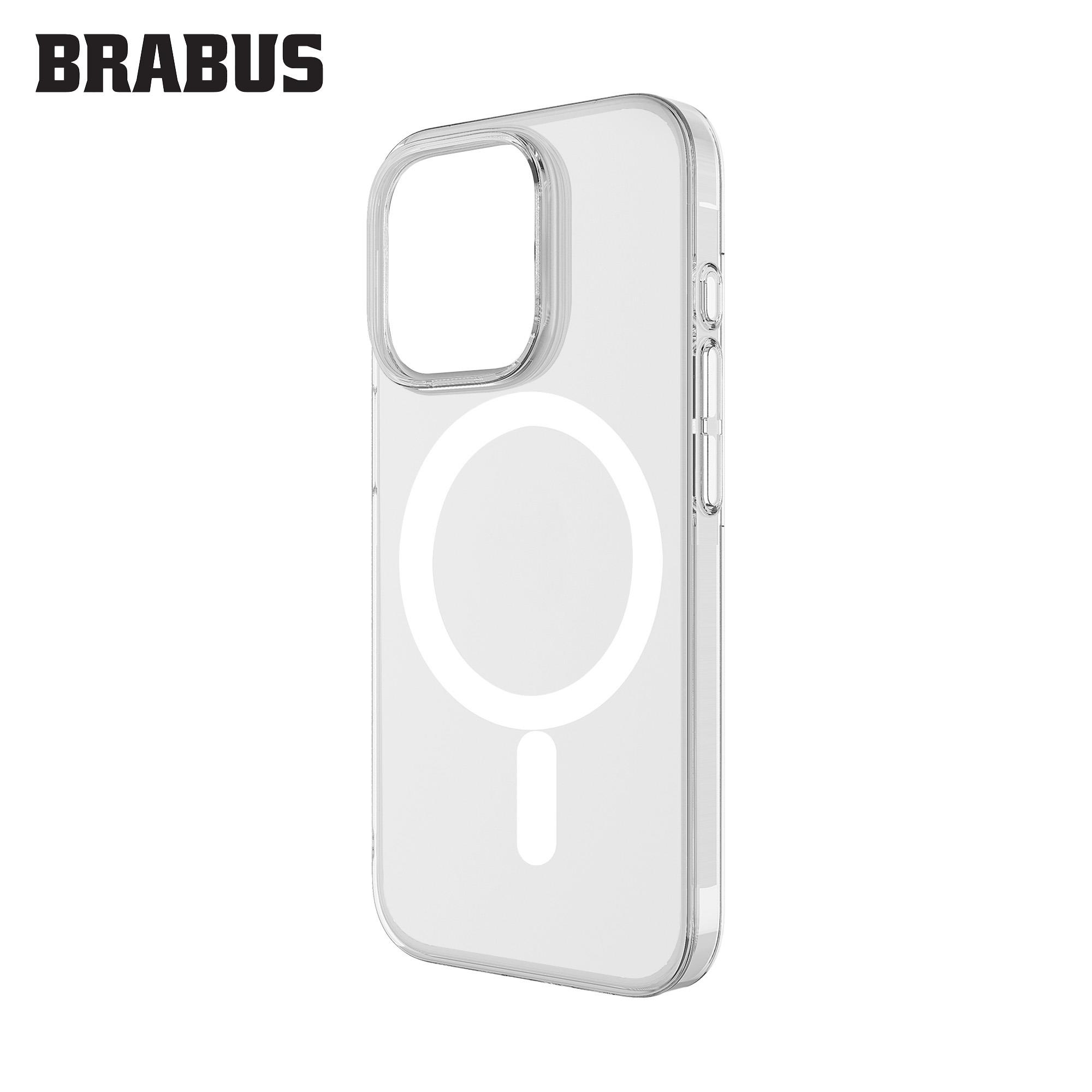 BRABUS iPhone 15 Pro Max MagSafe Özellikli ince Slim Şeffaf Royal Sert Silikon Kılıf