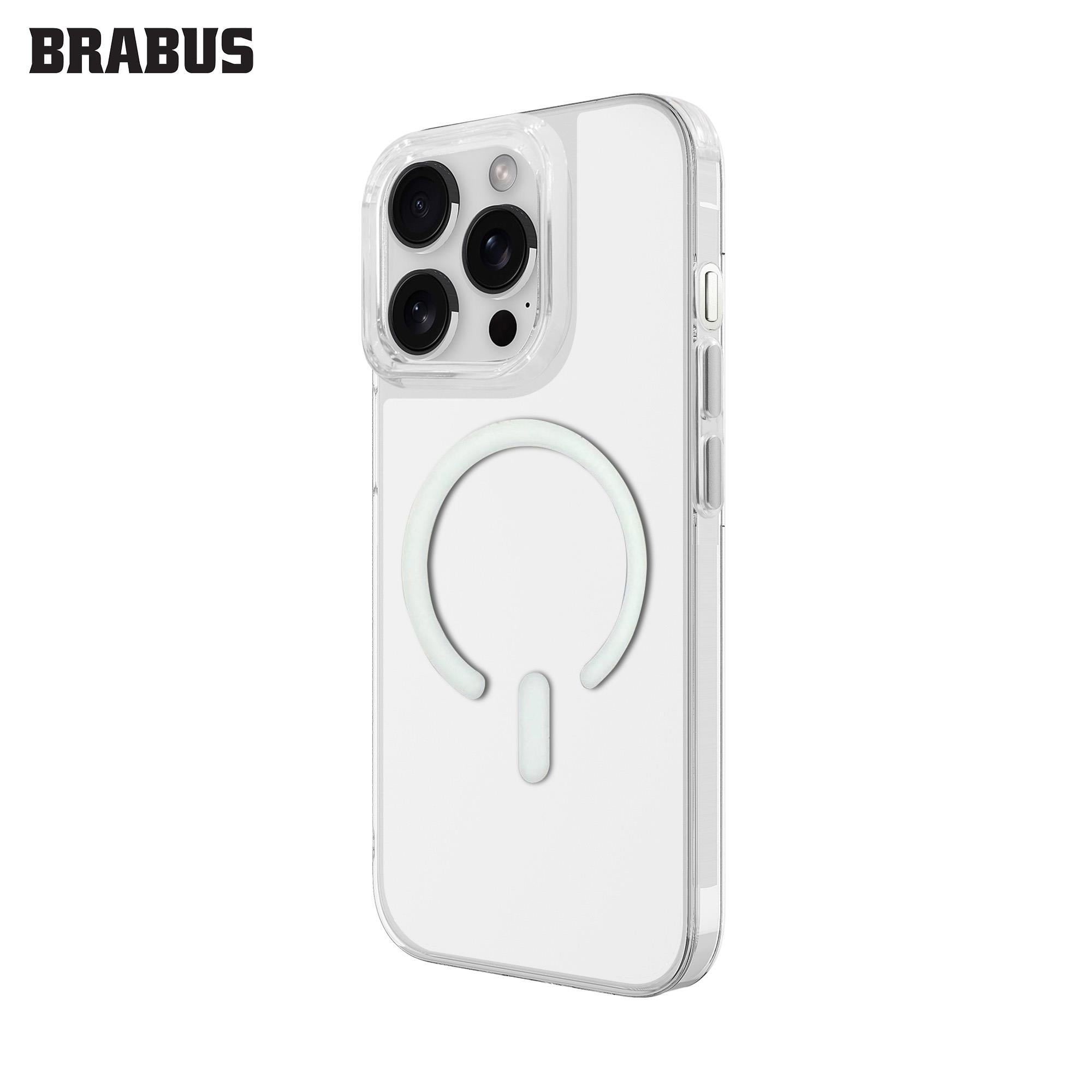 BRABUS Iphone 15 Pro Max MagSafe Sert Silikon Ultra İnce FILE Şeffaf Kılıf