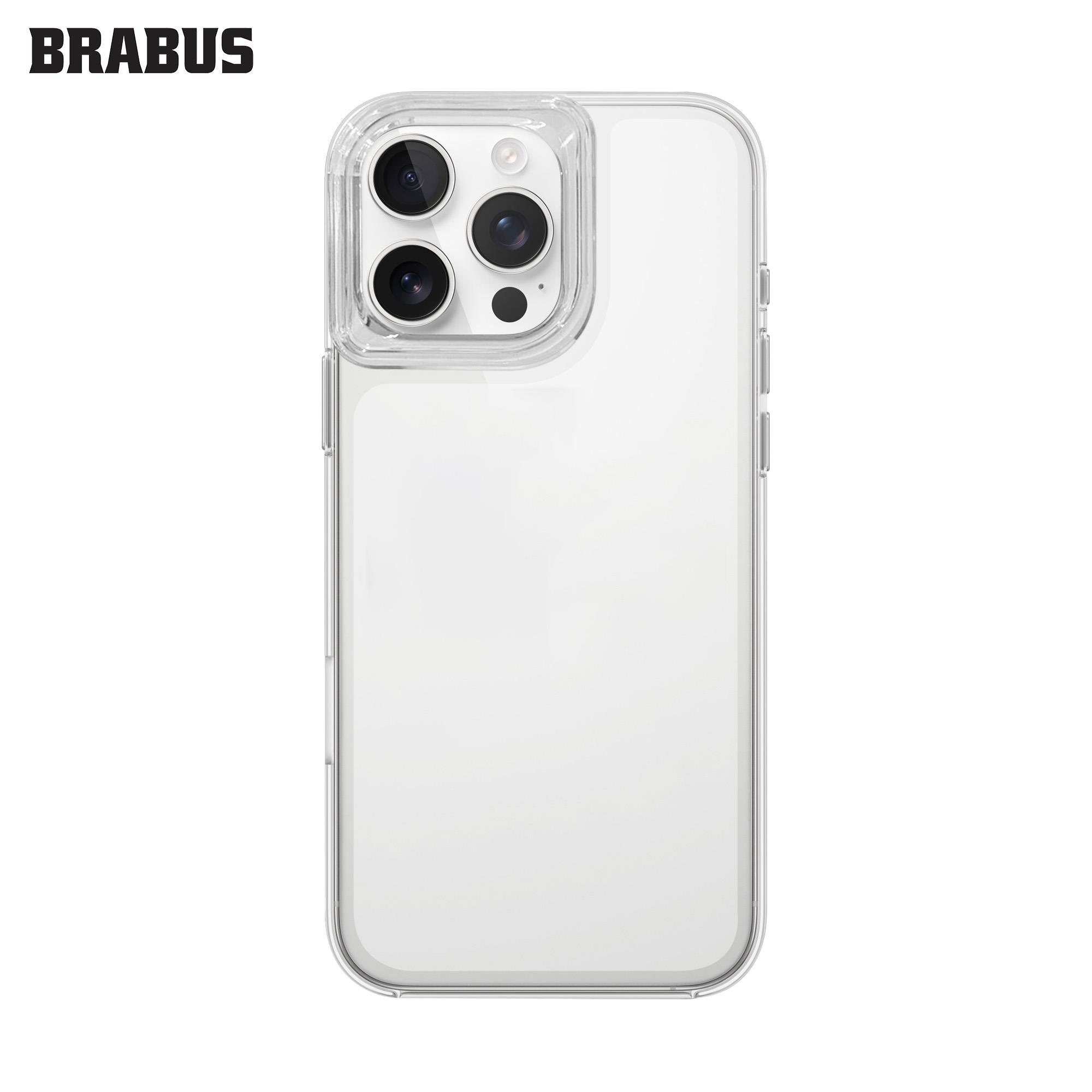 BRABUS Iphone 15 Pro Max Sert Silikon Ultra İnce Desk Şeffaf Kılıf