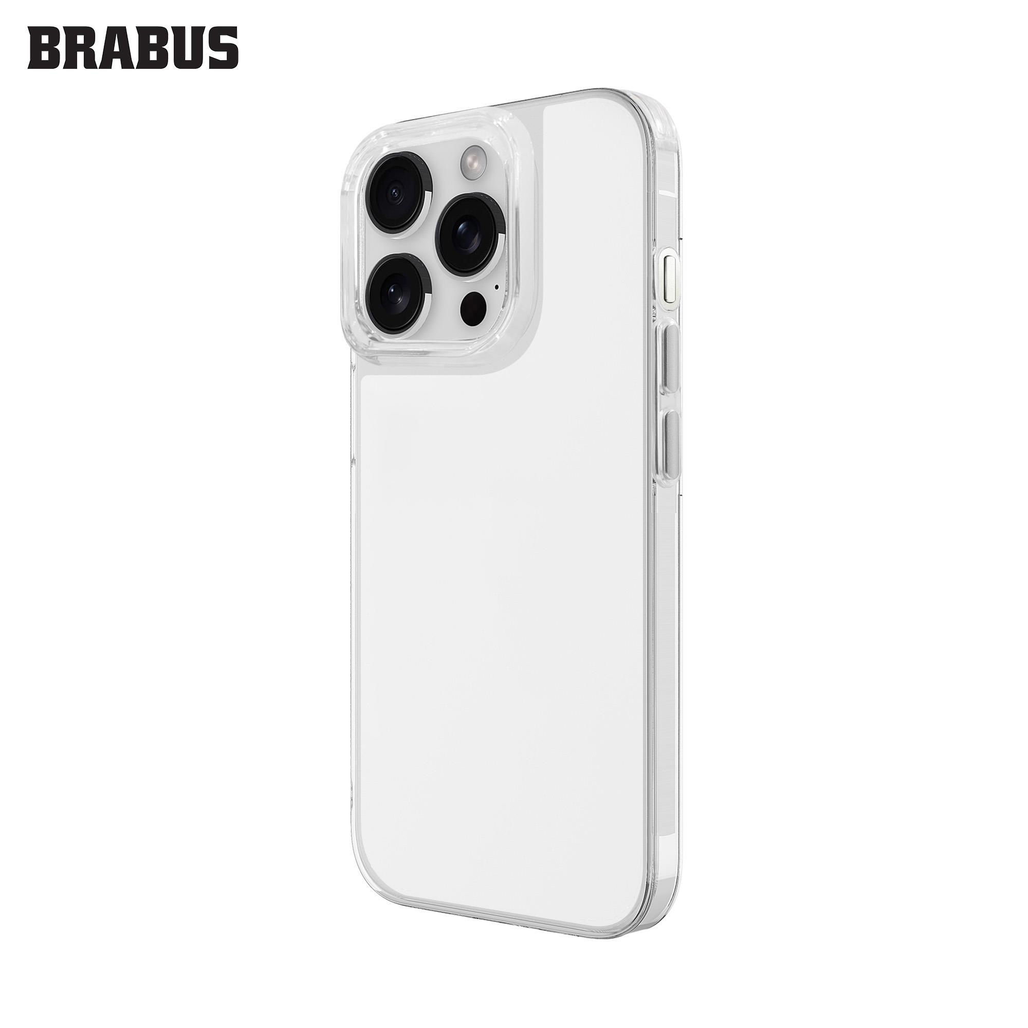 BRABUS Iphone 15 Pro Max Sert Silikon Ultra İnce Desk Şeffaf Kılıf