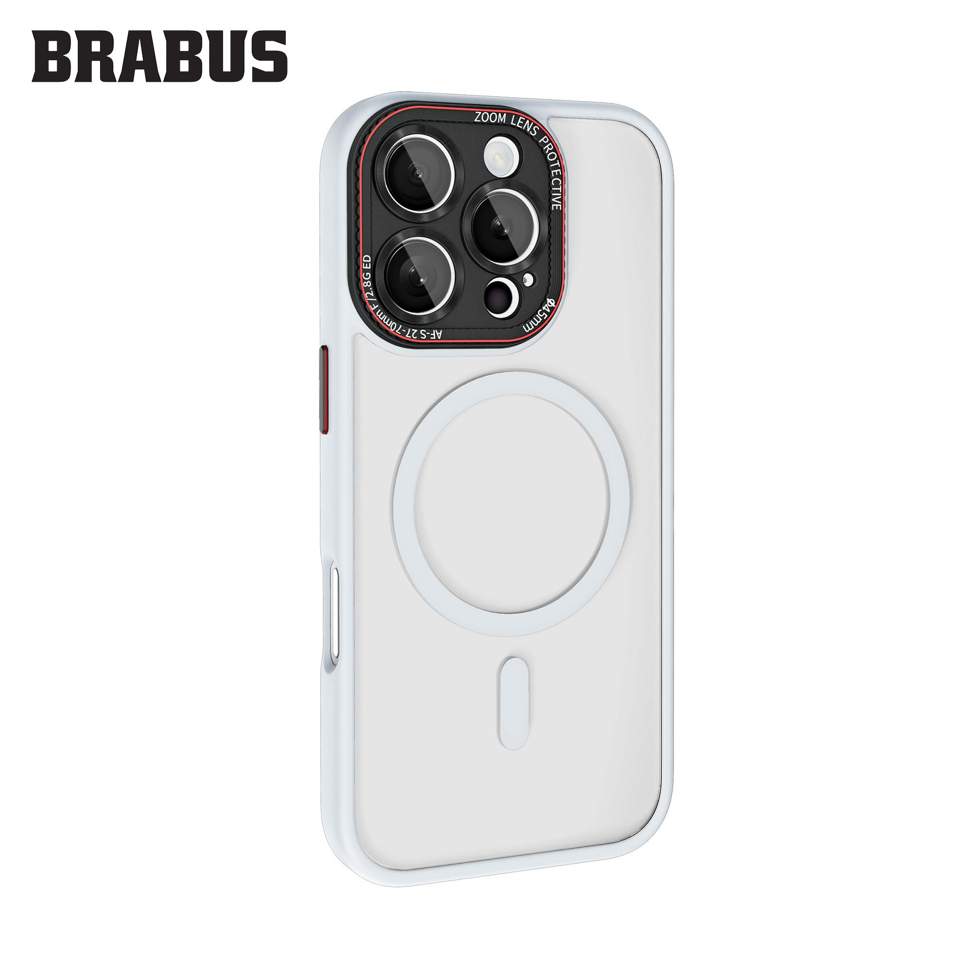 BRABUS iPhone 16 Pro Max Anti-Shock MagSafe Özellikli Kamera Lens Korumalı Buzlu Kenarları Yumuşak Sonic Silikon Kılıf
