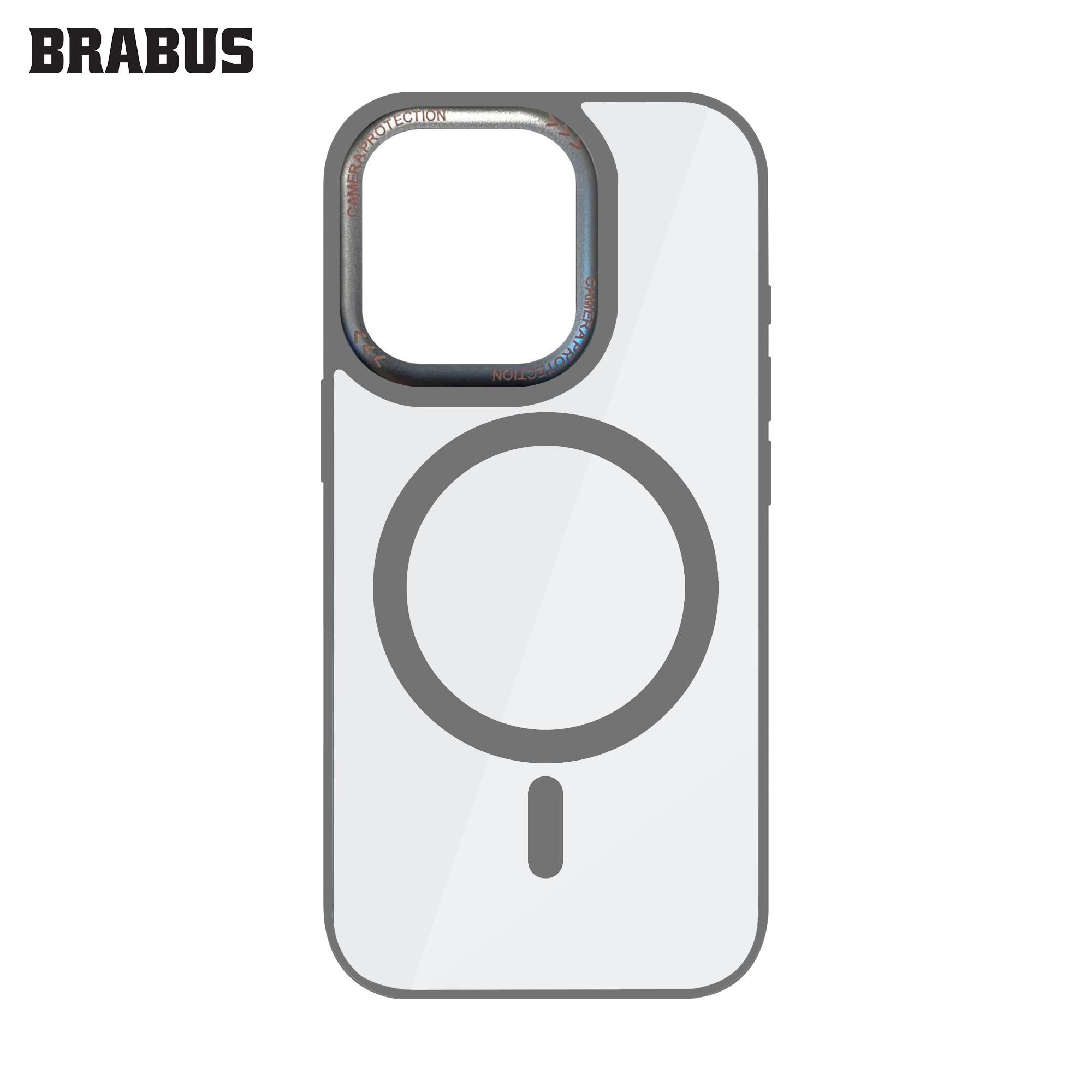 BRABUS iPhone 16 Pro Max MagSafe Özellikli Arkası Şeffaf Kenarları Renkli Yumuşak Porto Silikon Kılıf