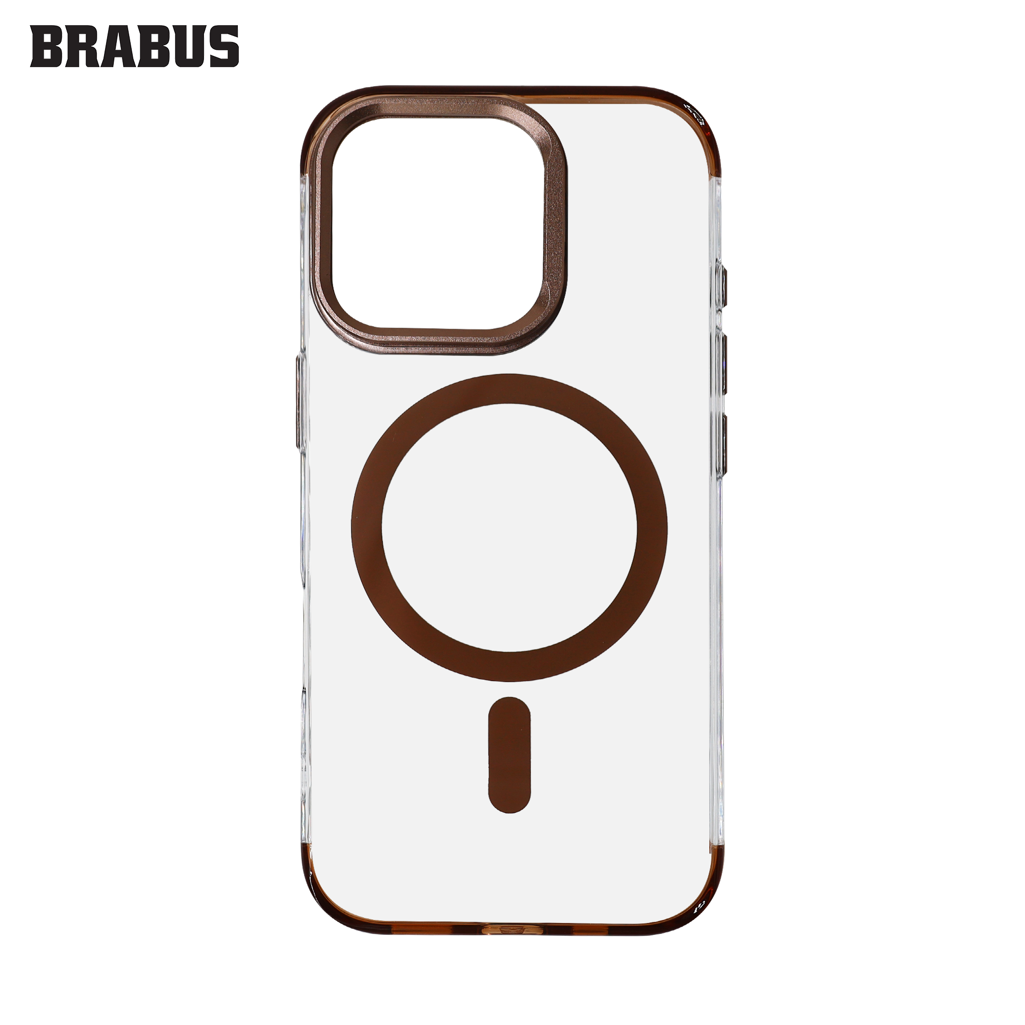 BRABUS iPhone 16 Pro Max MagSafe Özellikli Sararmaya Dayanıklı Metal Kamera Standlı Şeffaf Renkli Supra Silikon Kılıf