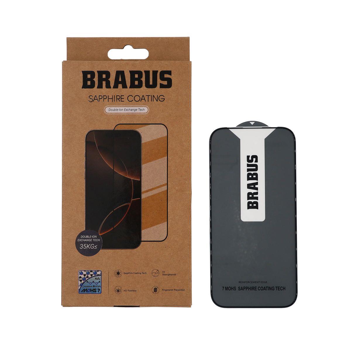 BRABUS iPhone 17 Pro Max / 16 Pro Max Uyumlu 7 mOhs Aşınma ve Çizilmeye Dayanıklı Sapphire Cam Ekran Koruyucu