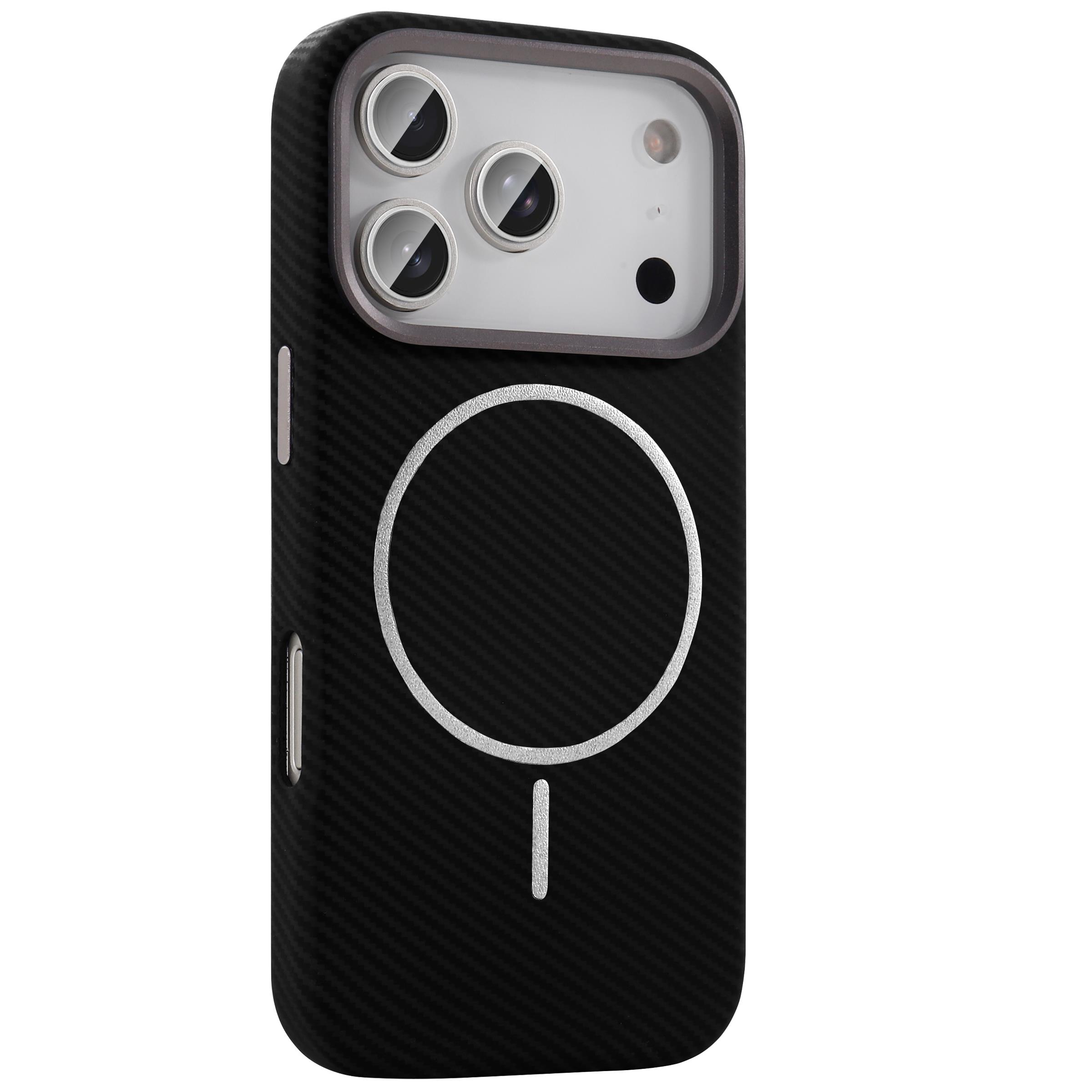 BRABUS iPhone 17 Pro Max Uyumlu Karbon Fiber Baskı Kaplamalı MagSafe Özellikli Patch Kılıf