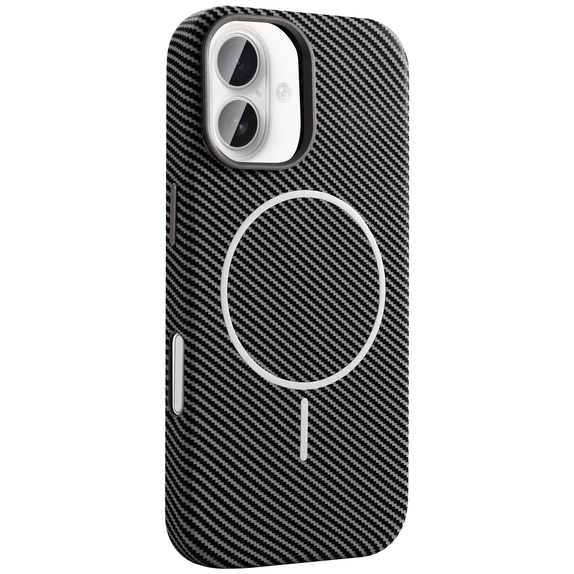 BRABUS iPhone 17 Uyumlu Karbon Fiber Baskı Kaplamalı MagSafe Özellikli Patch Kılıf