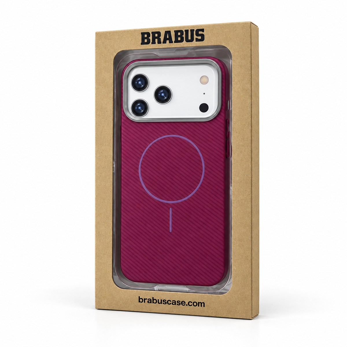 BRABUS iPhone 18 Pro Max Uyumlu Karbon Fiber Baskı Kaplamalı MagSafe Özellikli Patch Kılıf