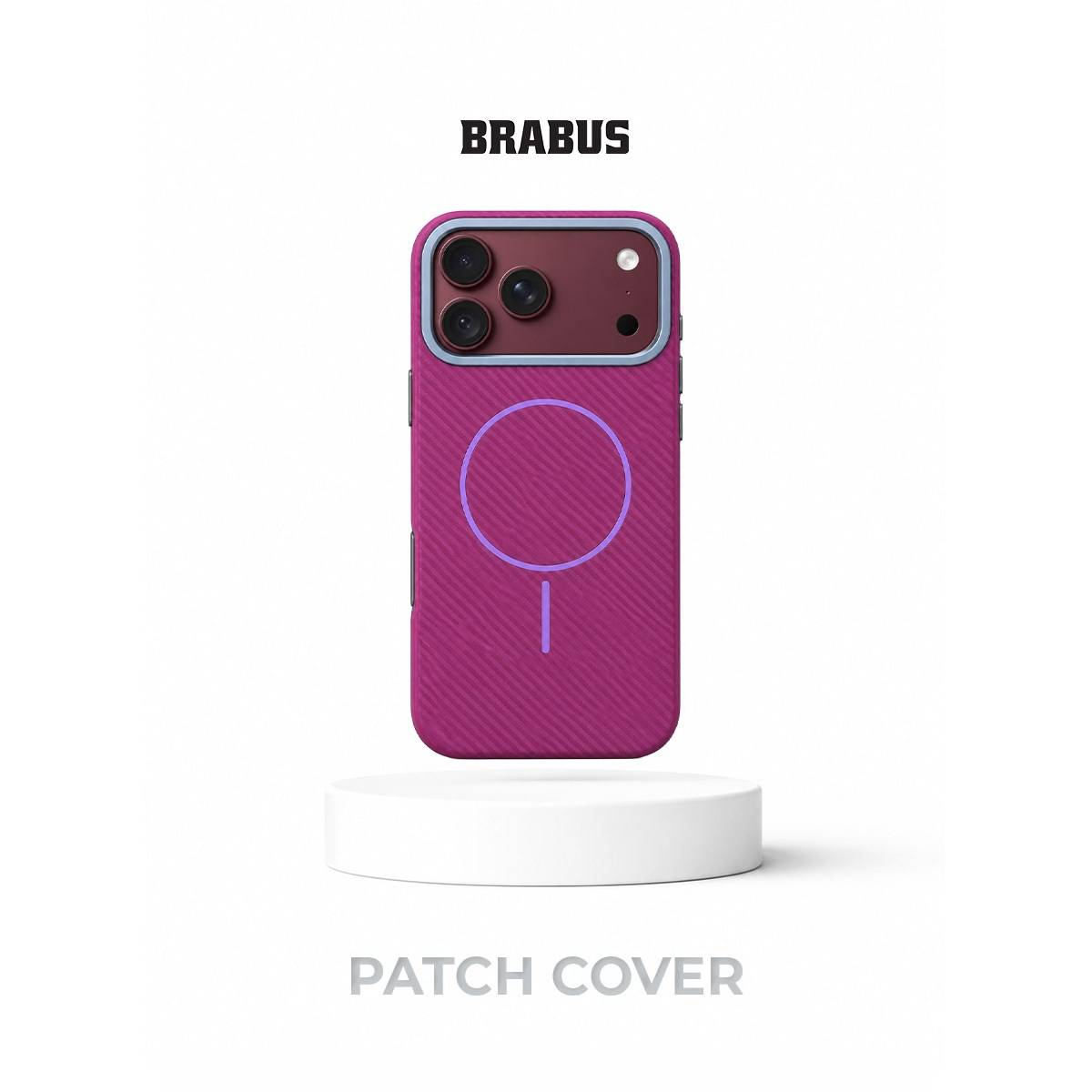 BRABUS iPhone 18 Pro Uyumlu Karbon Fiber Baskı Kaplamalı MagSafe Özellikli Patch Kılıf
