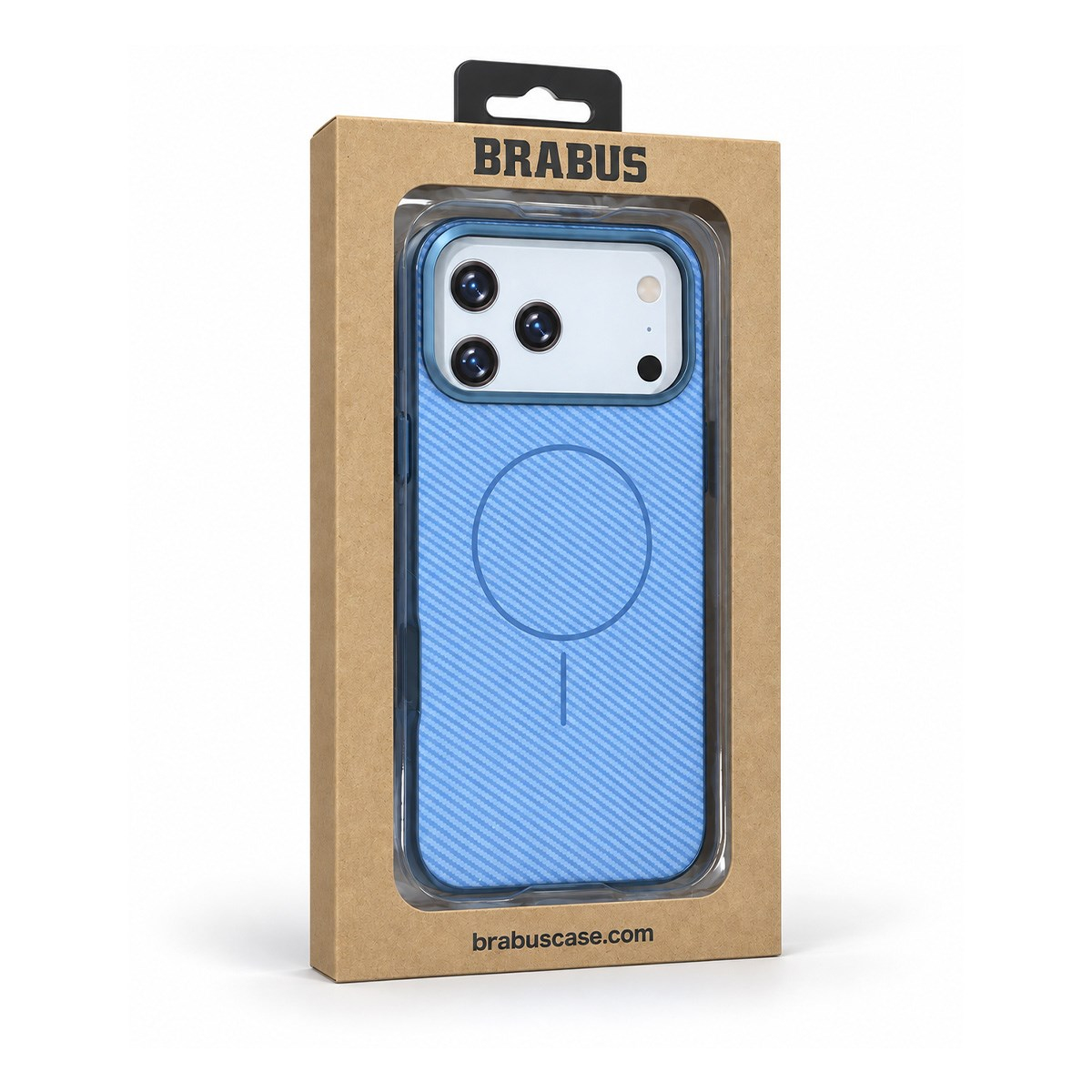 BRABUS iPhone 18 Pro Uyumlu Karbon Fiber Baskı Kaplamalı MagSafe Özellikli Patch Kılıf