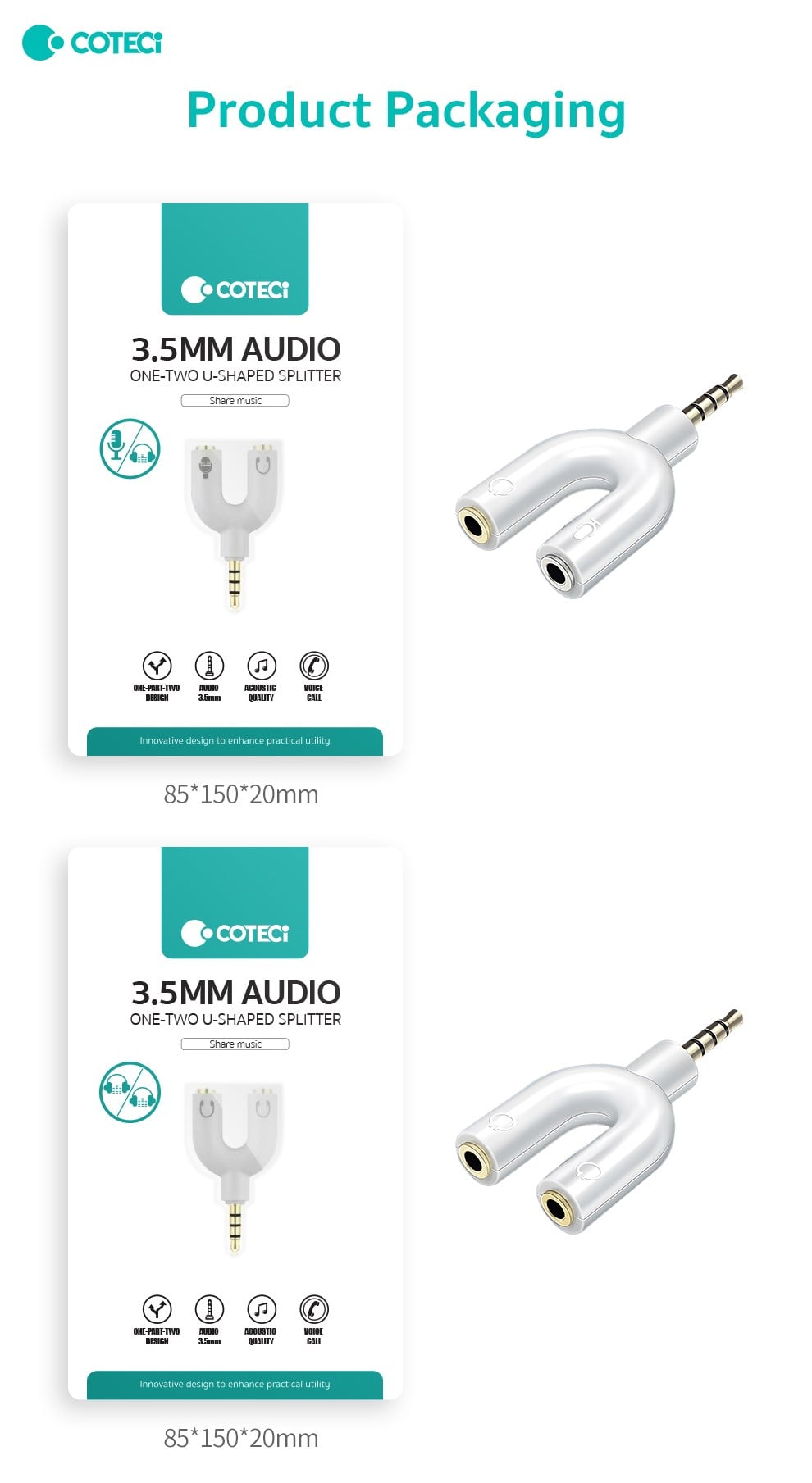 COTECi COTECi 3,5 mm Ses Jakı U Şeklinde Dağıtıcı