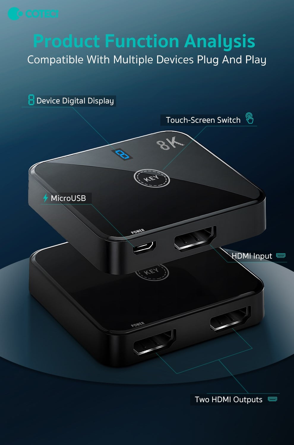 COTECi COTECi 4K HDMI 2.0 Anahtarlayıcı