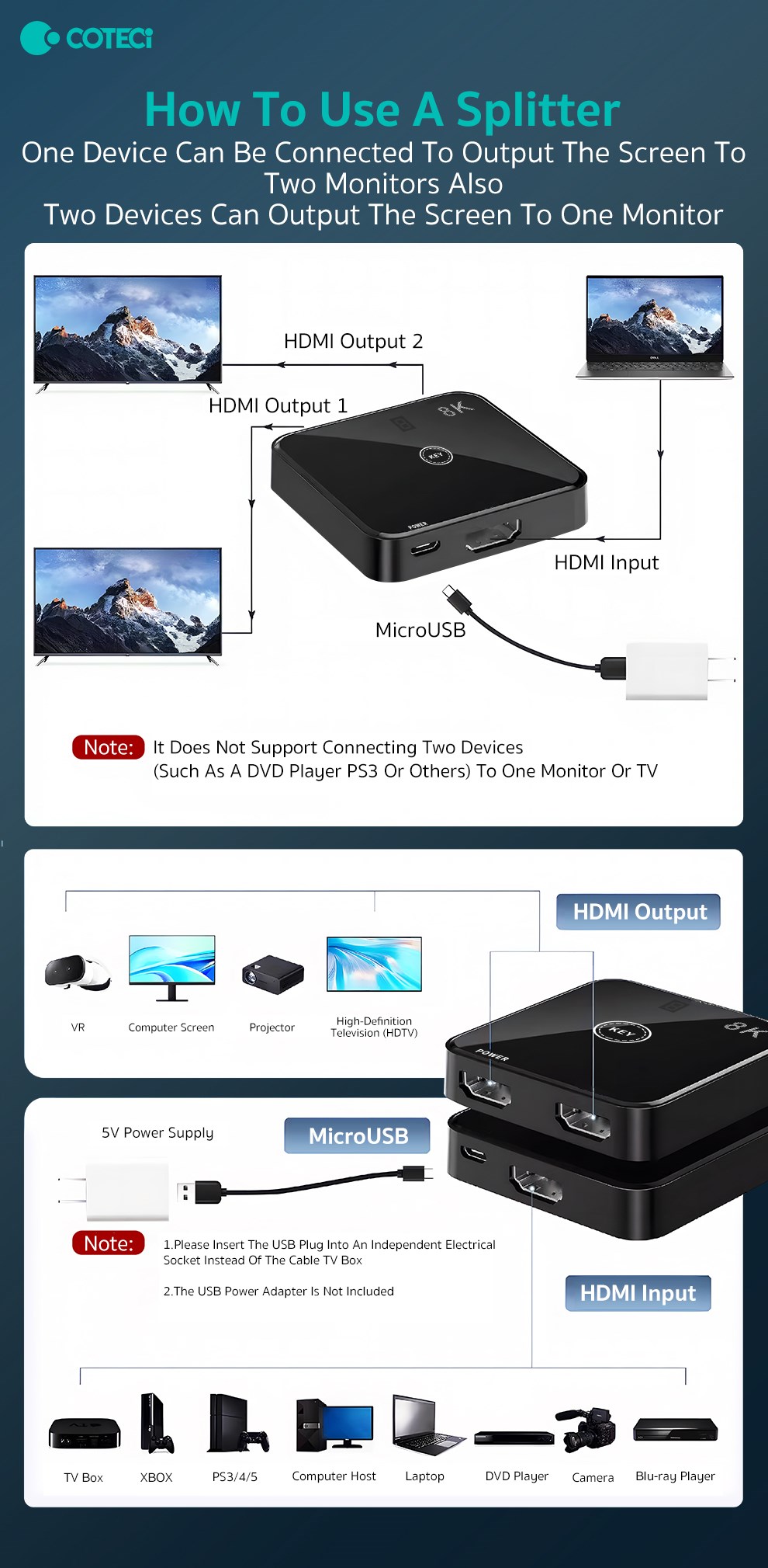 COTECi COTECi 4K HDMI 2.0 Anahtarlayıcı