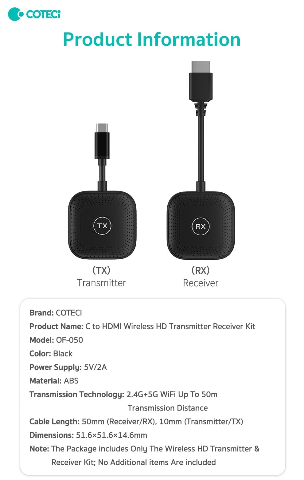 COTECi COTECi C - HDMI Kablosuz HD Verici Alıcı Kiti