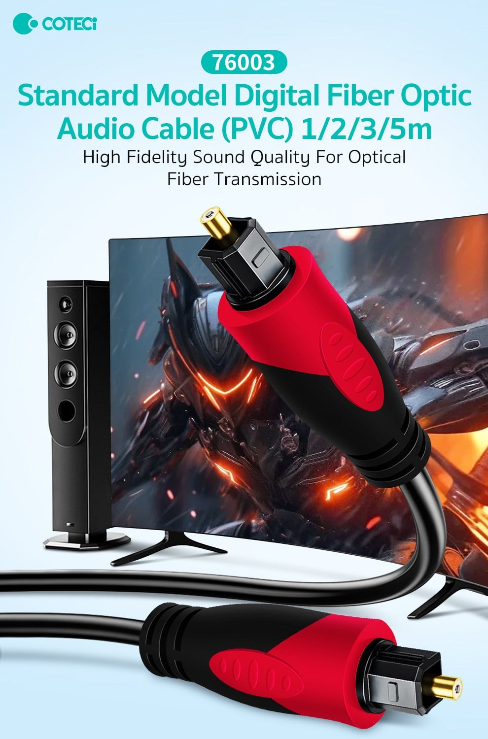 COTECi COTECi Dijital Fiber Optik Audio Kablosu TV Soundbar Amfi Uyumlu