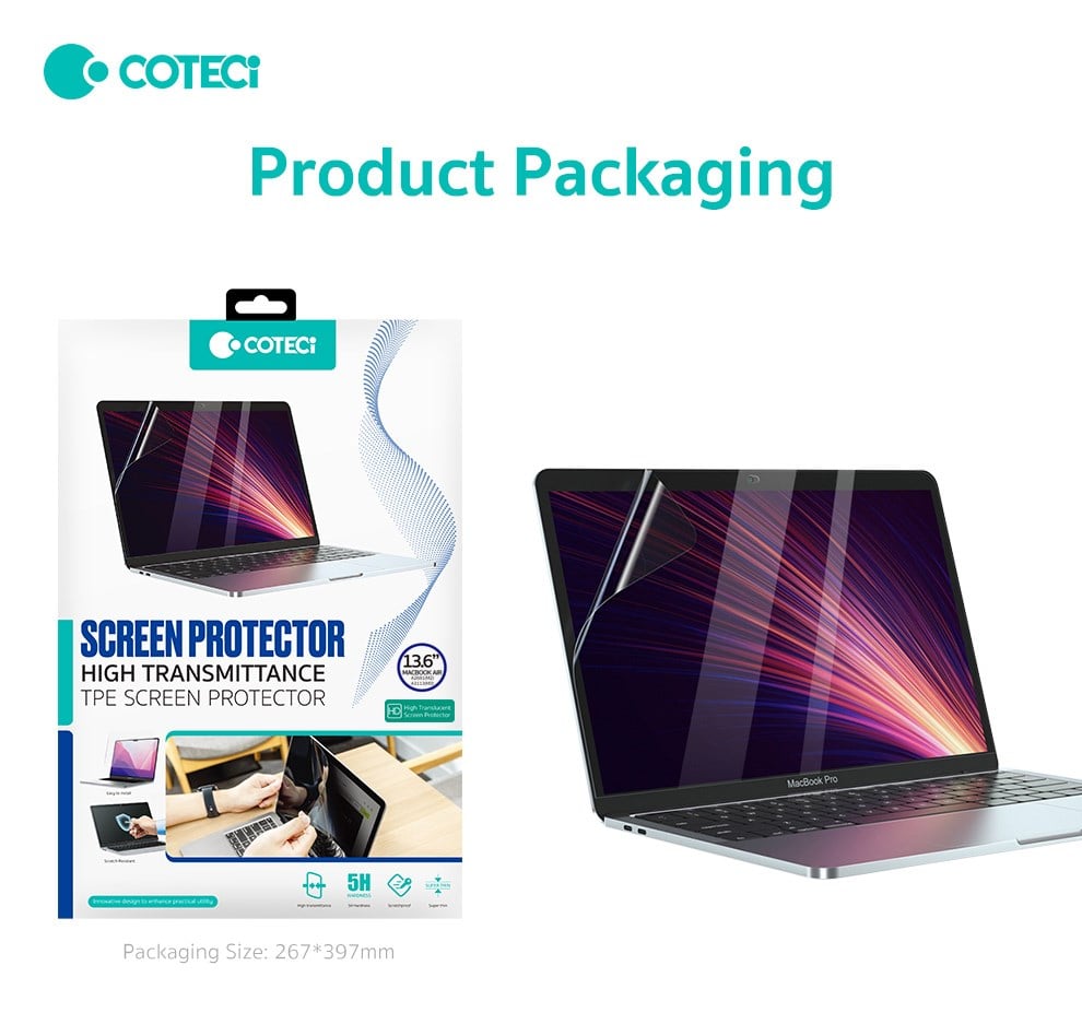 COTECi COTECi MacBook 15 Pro HD Ekran Koruyucu Film Şeffaf Çizilmeye Dayanıklı