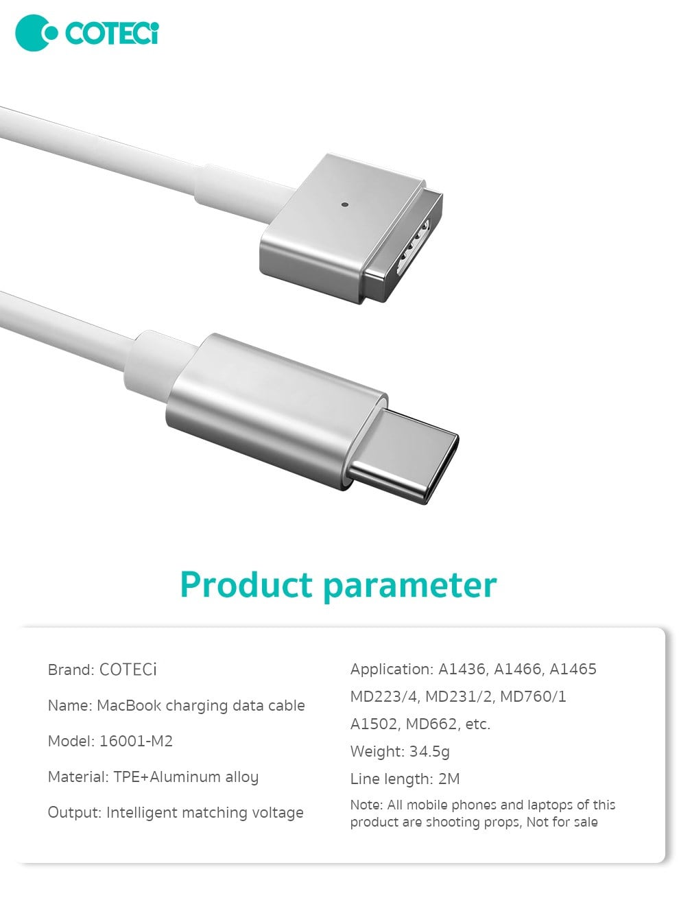 COTECi COTECi MacBook USB-C Hızlı Şarj ve Data Kablosu