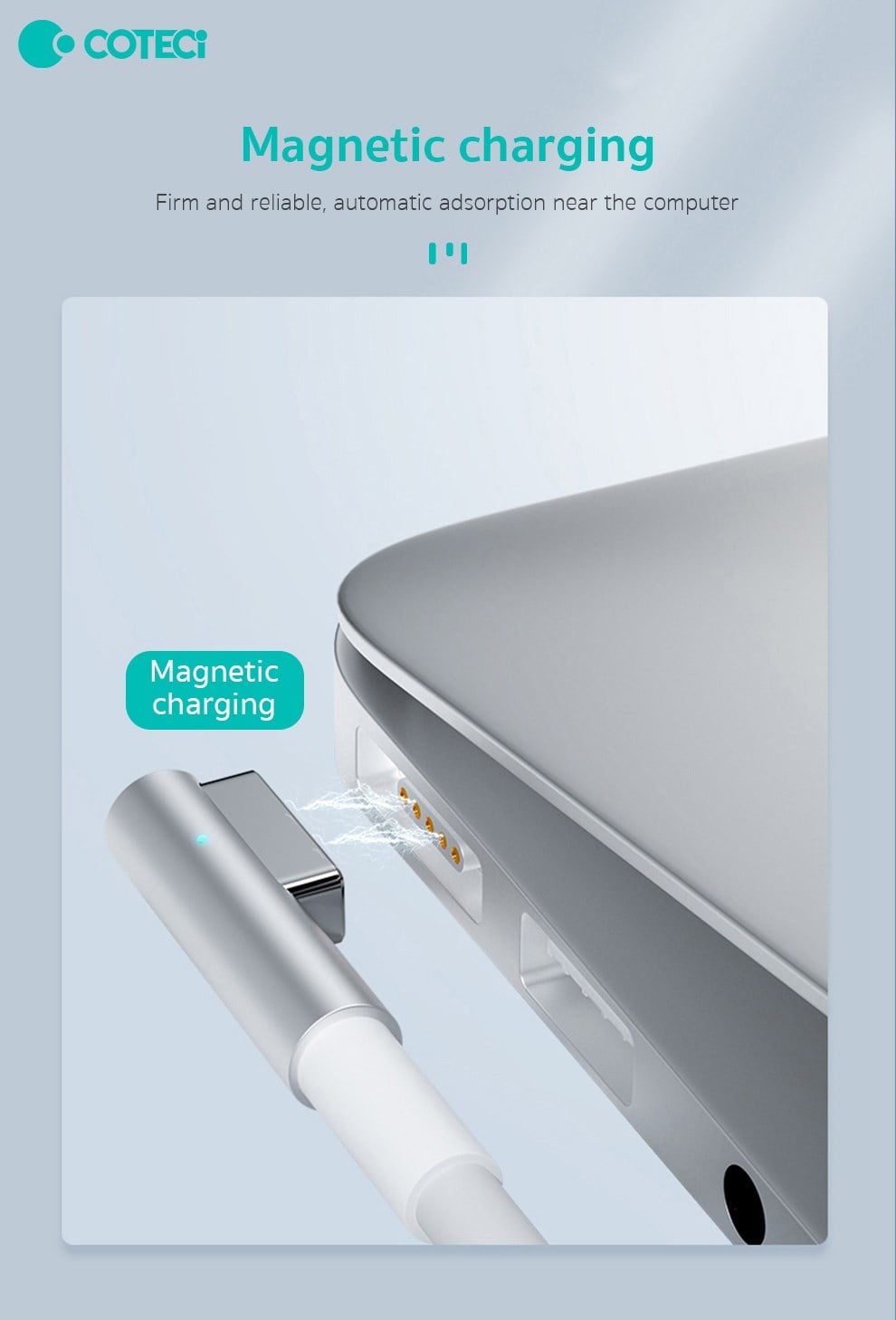 COTECi COTECi MacBook USB-C Şarj ve Data Kablosu PD Hızlı Şarj Destekli