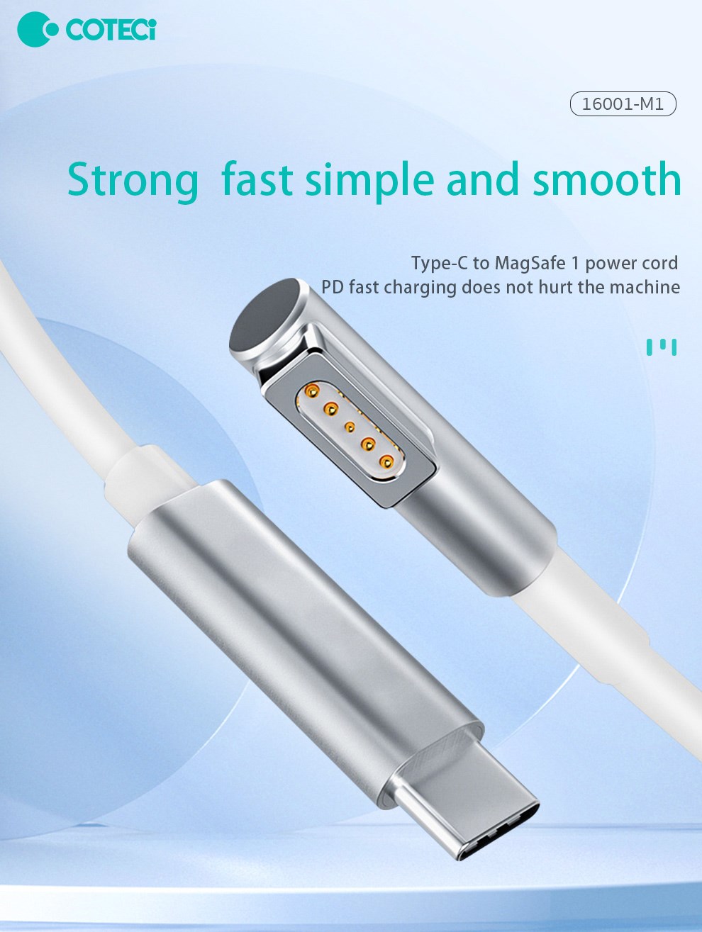 COTECi COTECi MacBook USB-C Şarj ve Data Kablosu PD Hızlı Şarj Destekli