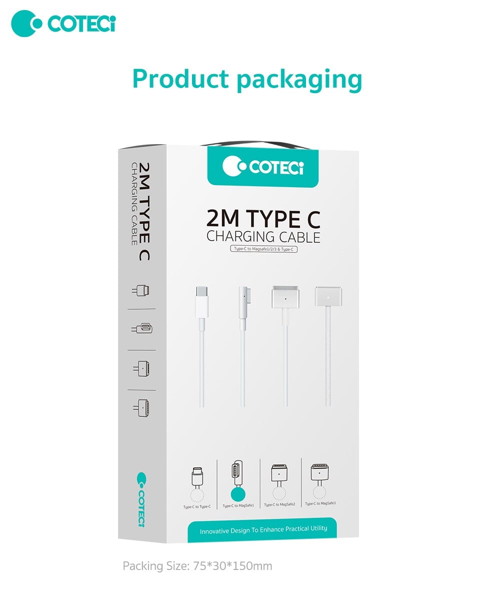 COTECi COTECi MacBook USB-C Şarj ve Data Kablosu PD Hızlı Şarj Destekli