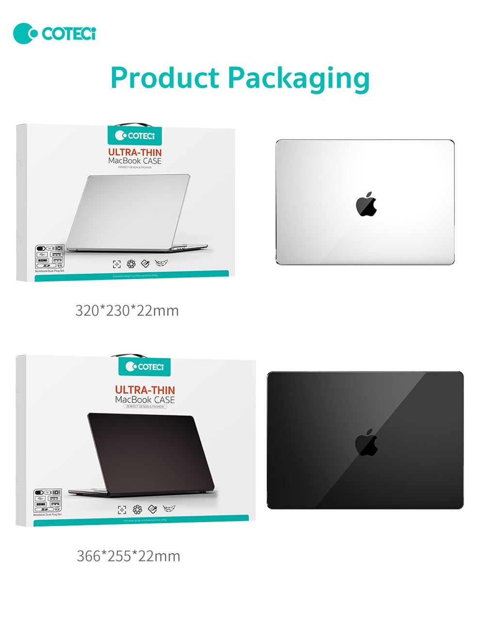 COTECi COTECi Neo MacBook A3404 Şeffaf Ultra İnce Hard Case Kılıf