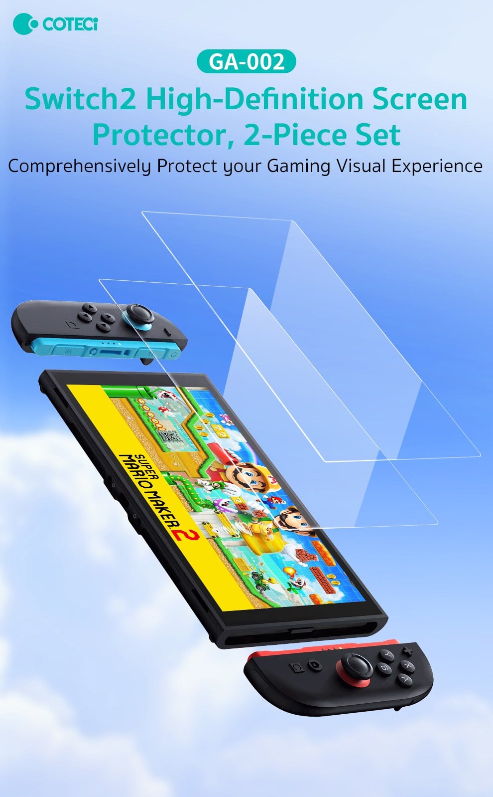 COTECi COTECi Nintendo Switch 2 2'li HD Temperli Cam Koruyucu Seti