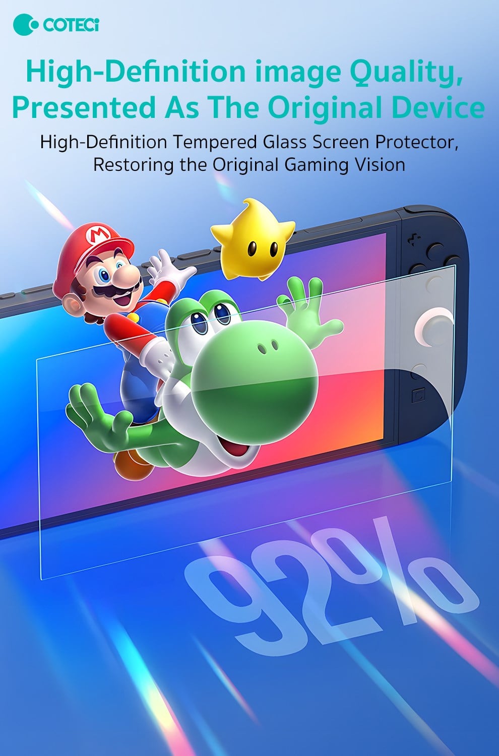 COTECi COTECi Nintendo Switch 2 2'li HD Temperli Cam Koruyucu Seti