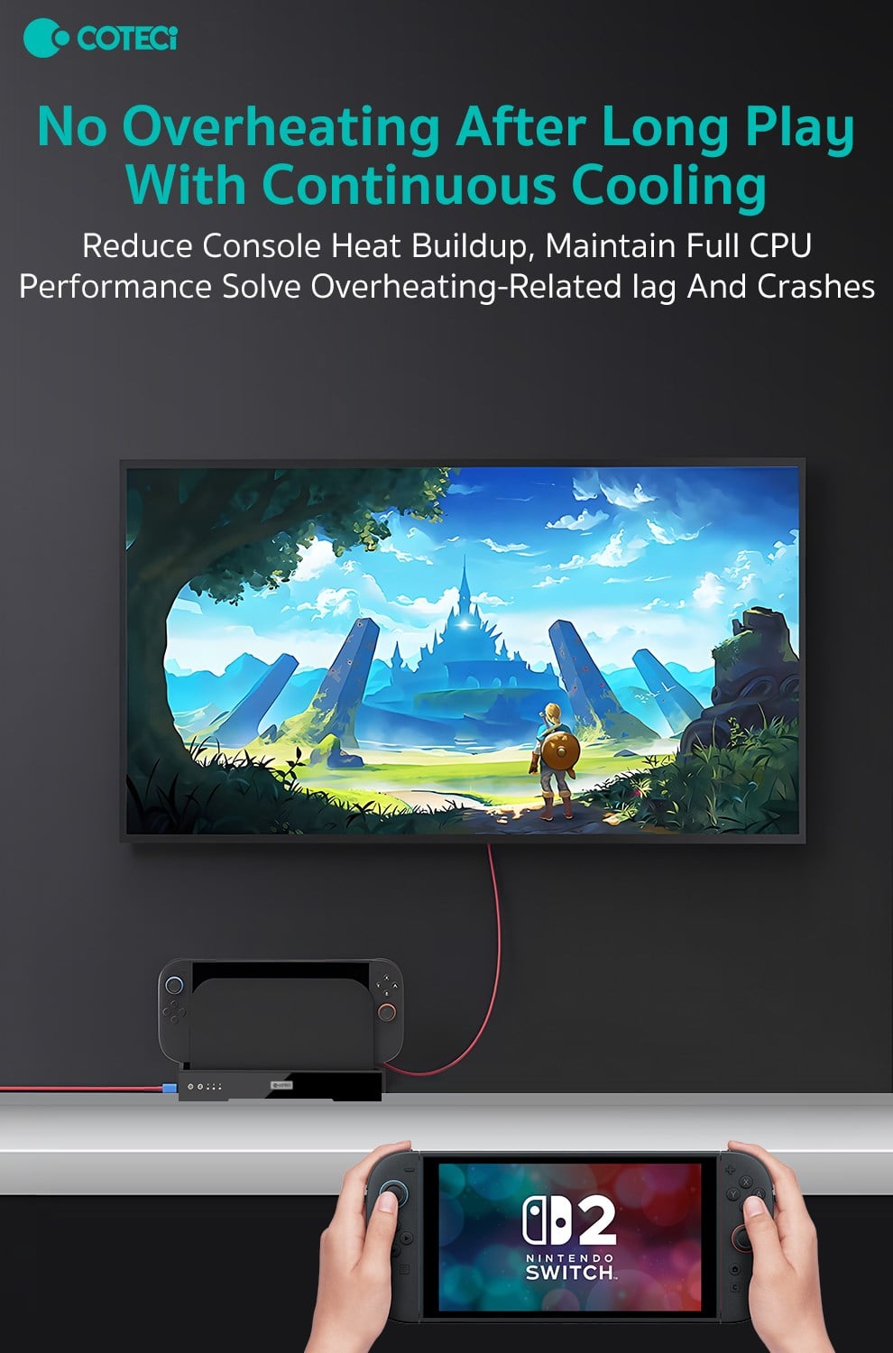COTECi COTECi Nintendo Switch 2 Cooling Dock Soğutucu Şarj Standı