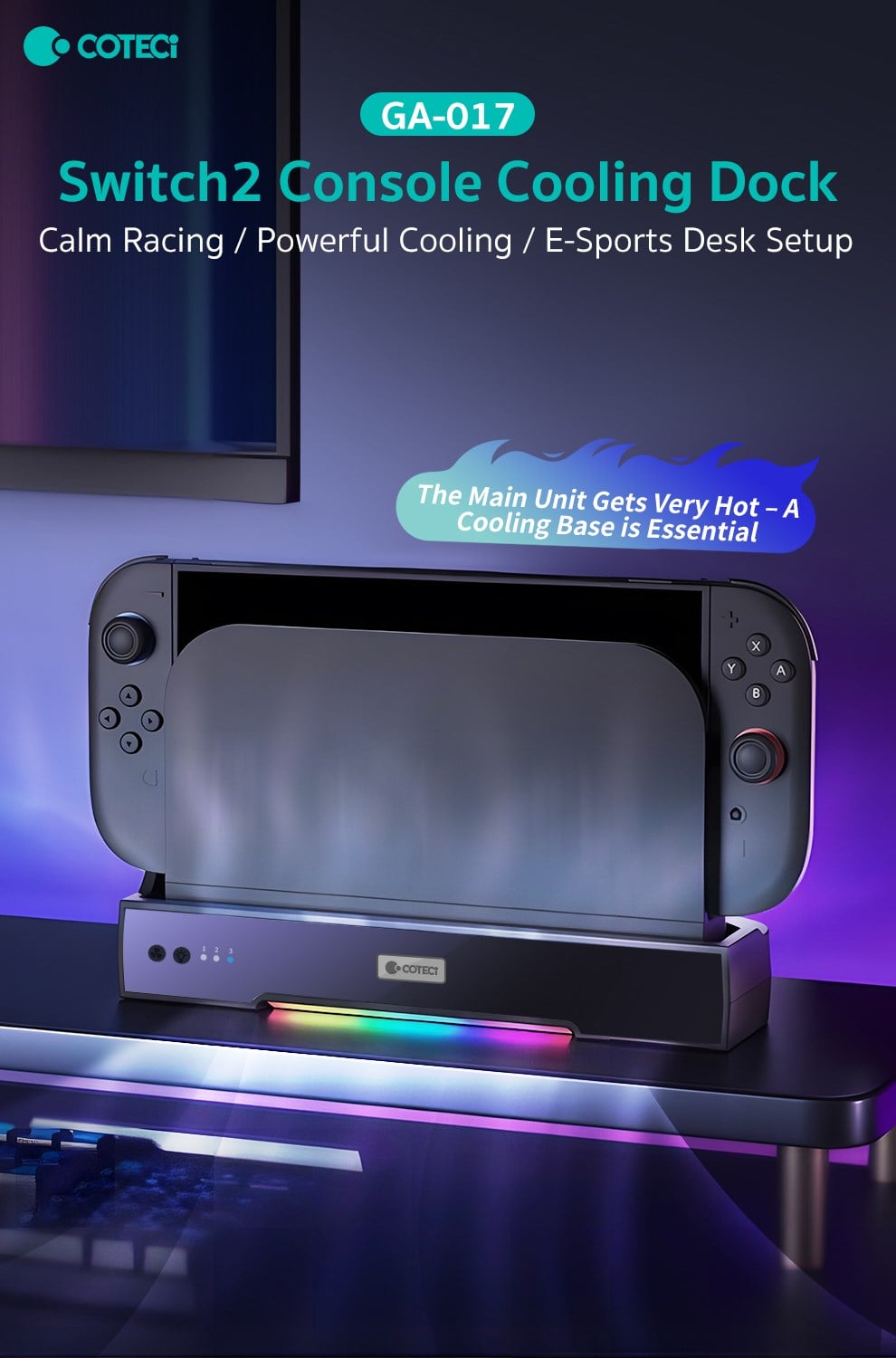 COTECi COTECi Nintendo Switch 2 Cooling Dock Soğutucu Şarj Standı