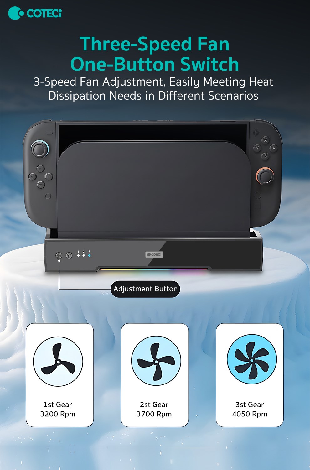 COTECi COTECi Nintendo Switch 2 Cooling Dock Soğutucu Şarj Standı
