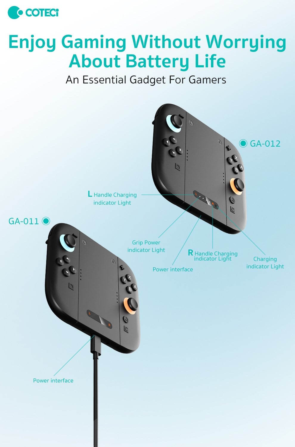 COTECi COTECi Nintendo Switch 2 Joy-Con Şarjlı Grip Aparatı