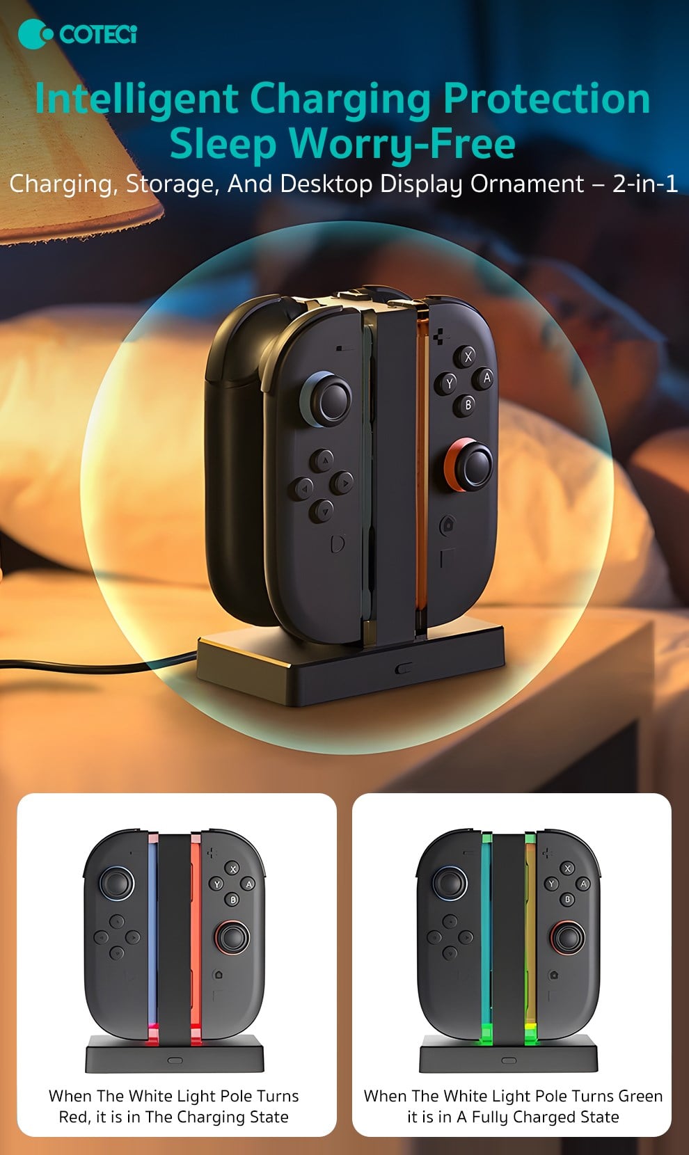 COTECi COTECi Nintendo Switch 2 Joy-Con Şarj Ünitesi ve Standı