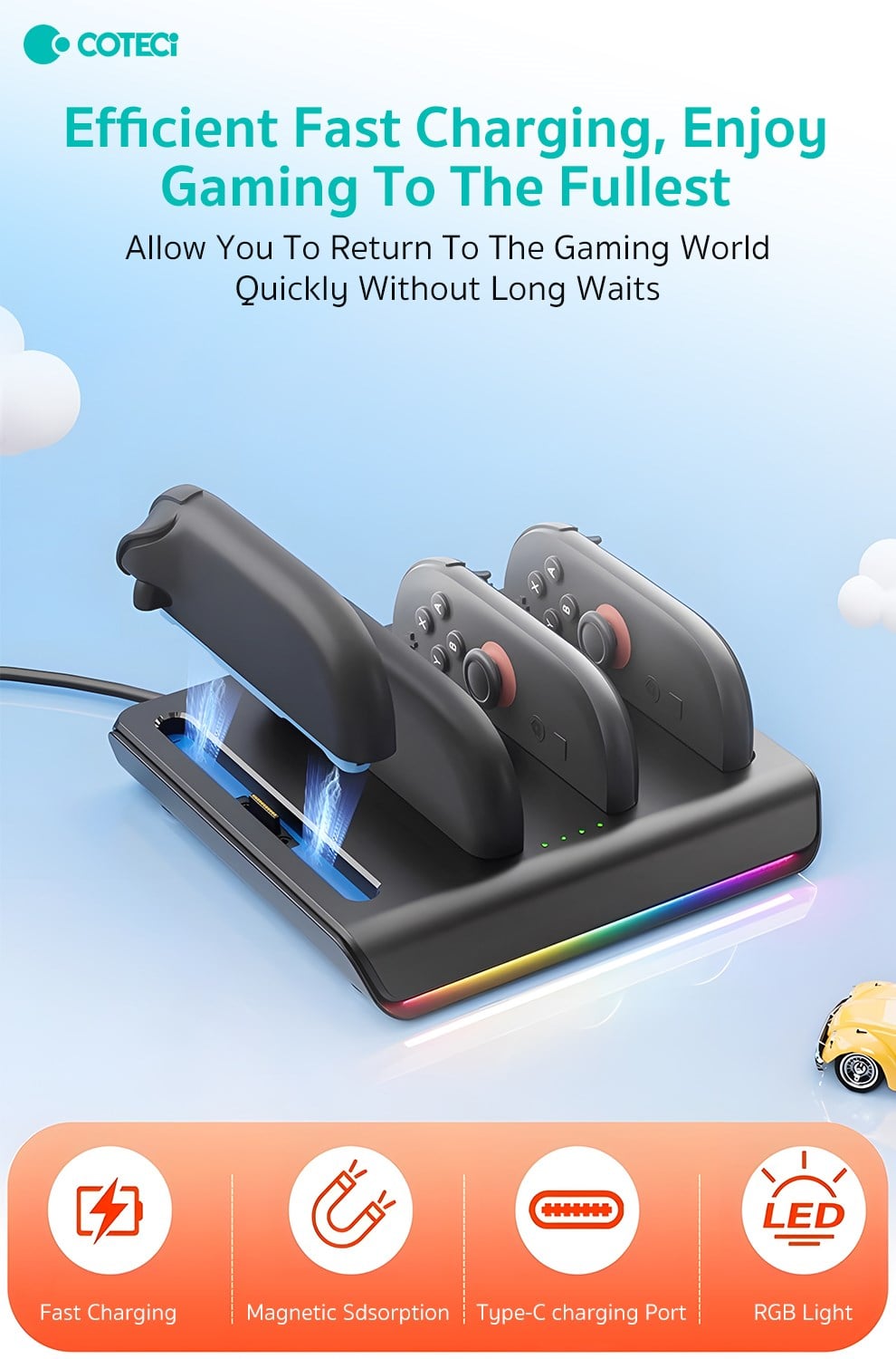 COTECi COTECi Nintendo Switch 2 Joy-Con Şarj Ünitesi ve Standı