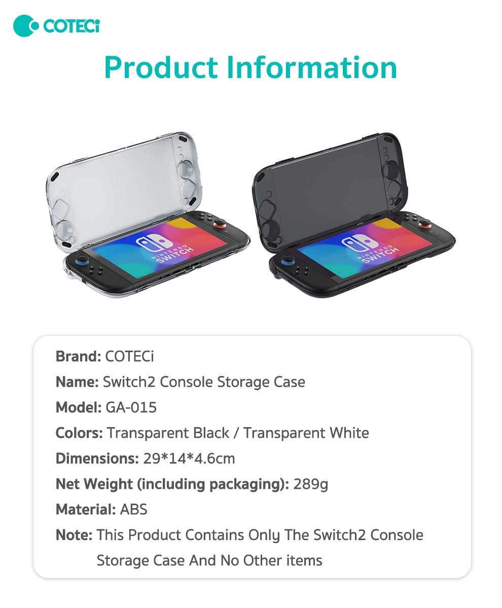 COTECi COTECi Nintendo Switch 2 Koruyucu Taşıma Çantası Aksesuar Bölmeli