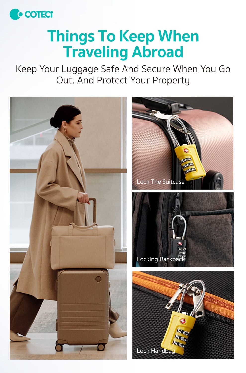 COTECi COTECi TSA Wire Customs Lock Şifreli Valiz ve Bagaj Kilidi