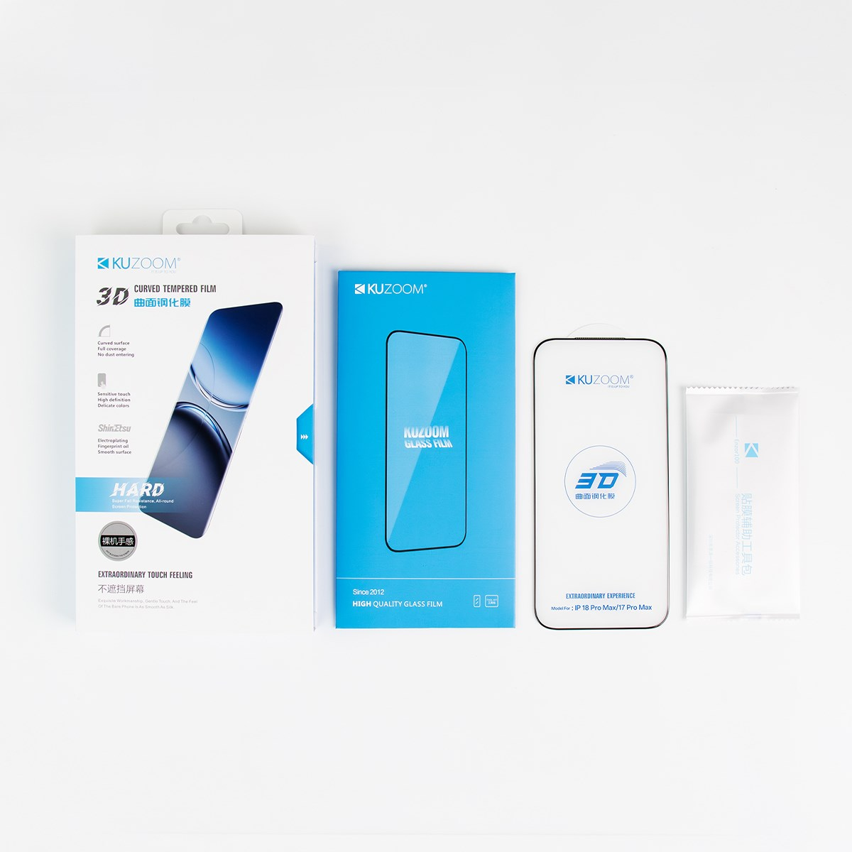 KUZOOM 3 D Curved iPhone 18 Pro Uyumlu Temperli Kavisli Cam Ekran Koruyucu