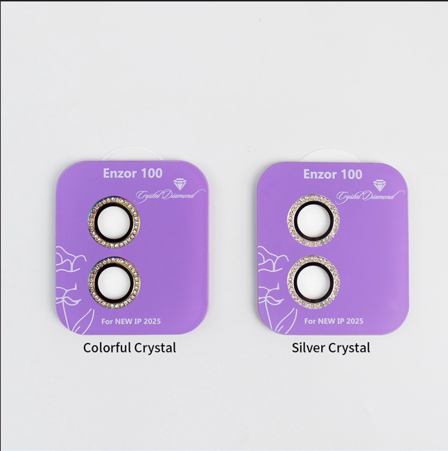 KUZOOM Crystal Diamond Pvd Double-Color iPhone 17 Uyumlu Kamera Lens Koruyucu