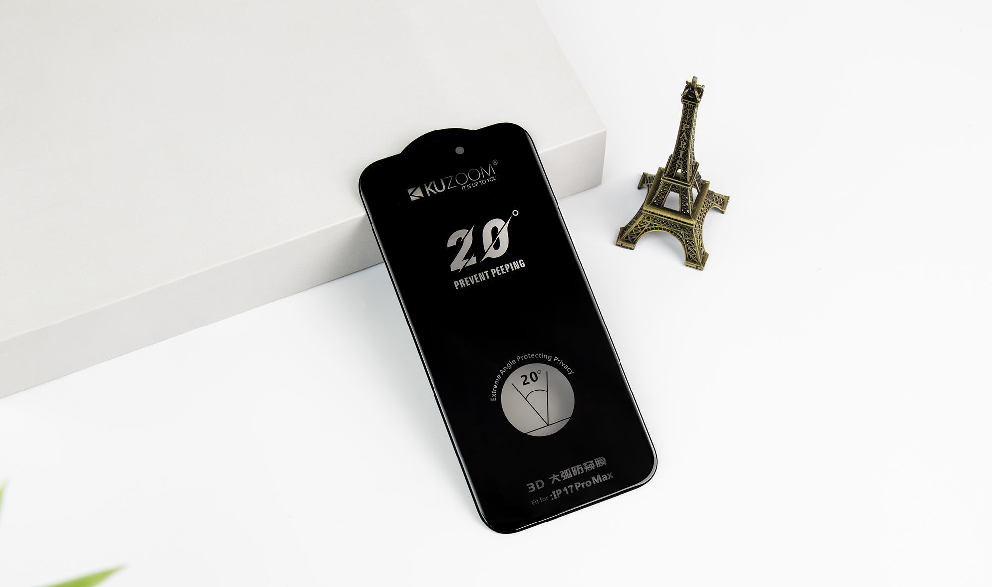 KUZOOM İphone 15 Pro Max Anti-Peep Privacy Hayalet Ekran Parmak İzine Dayanıklı Cam Ekran Koruyucu 