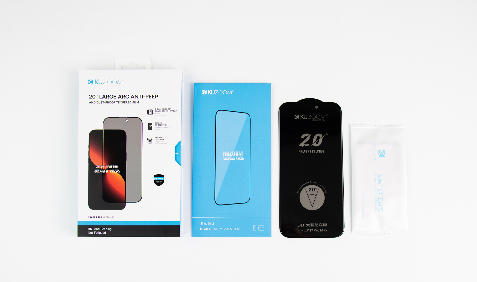KUZOOM İphone 16 Pro Max Anti-Peep Privacy Hayalet Ekran Parmak İzine Dayanıklı Cam Ekran Koruyucu 