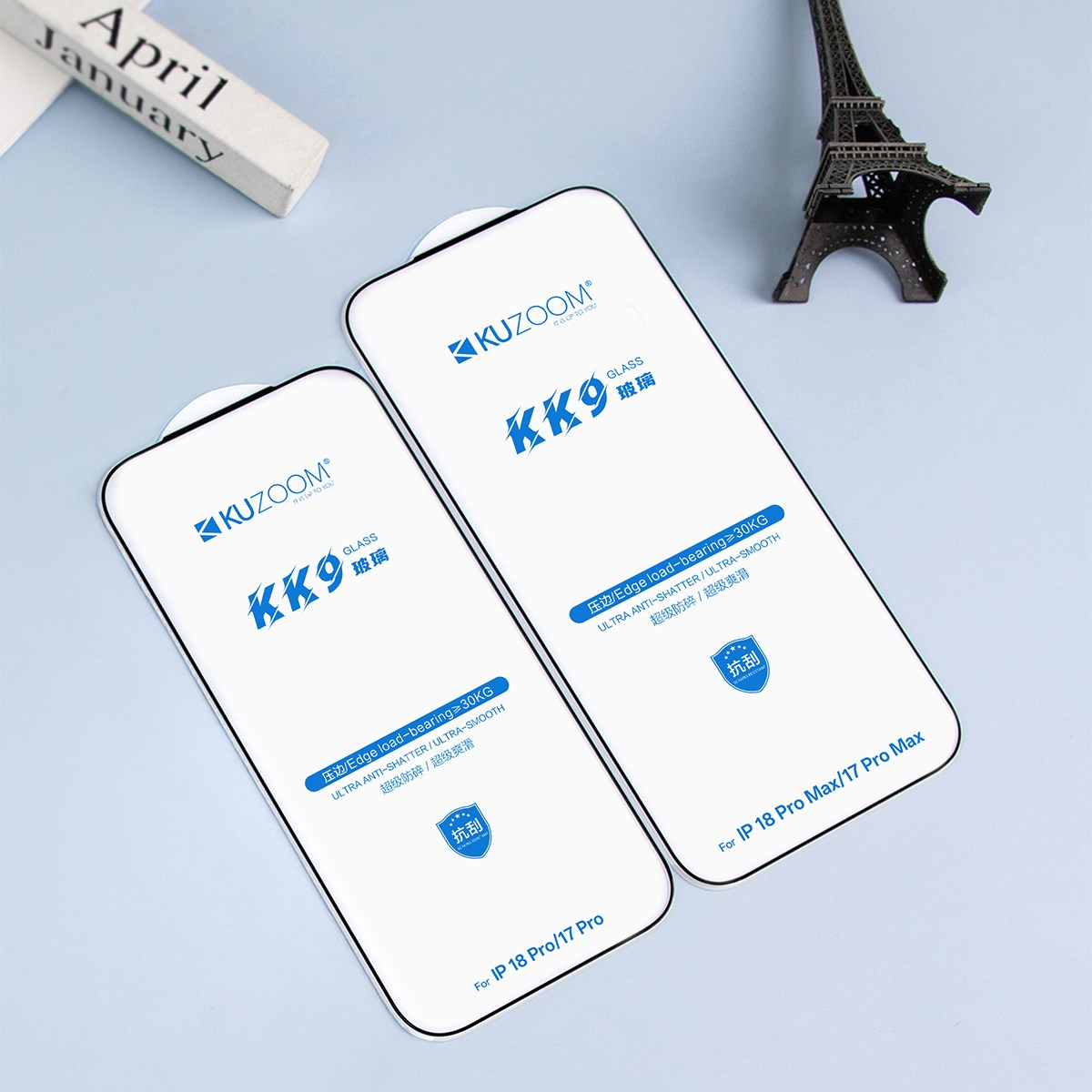 KUZOOM iPhone 17 Pro / 18 Pro Uyumlu Anti-Scratch Çizilmeye Dayanıklı Entegre Korumalı HD Temperli Cam Ekran Koruyucu