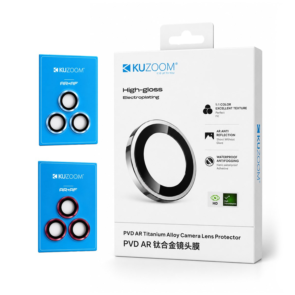 KUZOOM iPhone 18 Pro / 18 Pro Max Uyumlu PVD AR Titanium Alloy Camera Lens Protector