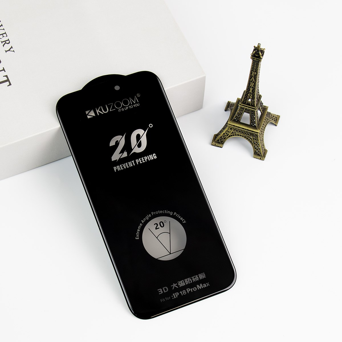 KUZOOM İphone 18 Pro Max Anti-Peep Privacy Hayalet Ekran Parmak İzine Dayanıklı Cam Ekran Koruyucu