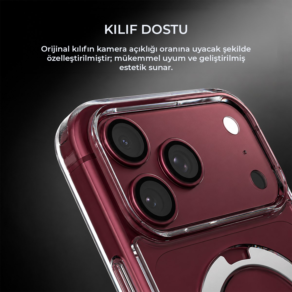 KUZOOM iPhone 18 Pro Uyumlu AR Clear Kamera Lens Koruyucu