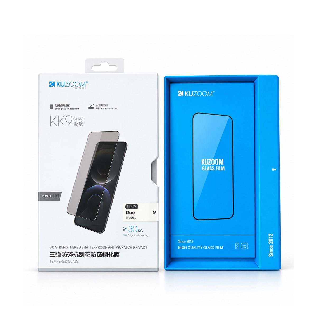 KUZOOM iPhone Duo Uyumlu 3x Ultra İnce Çerçeveli Gizlilik Sağlayan Hayalet Temperli Cam Ekran Koruyucu