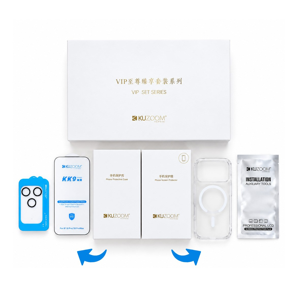 KUZOOM Kuzoom iPhone 17 Pro / 18 Pro Uyumlu VIP HD Set Collection