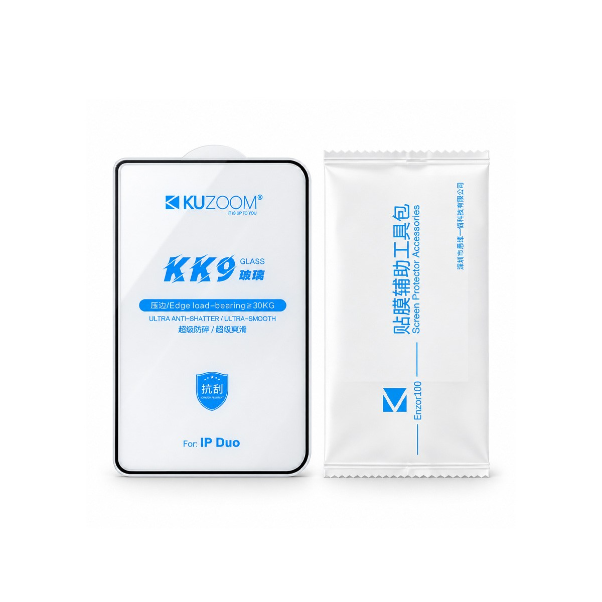 KUZOOM Kuzoom KK9 Ultra Narrow Edge Dustproof Tempered Glass Film IP iPhone Duo Clear Şeffaf Toz Önleyici İnce Çerçeveli Temperli Cam Ekran Koruyucu