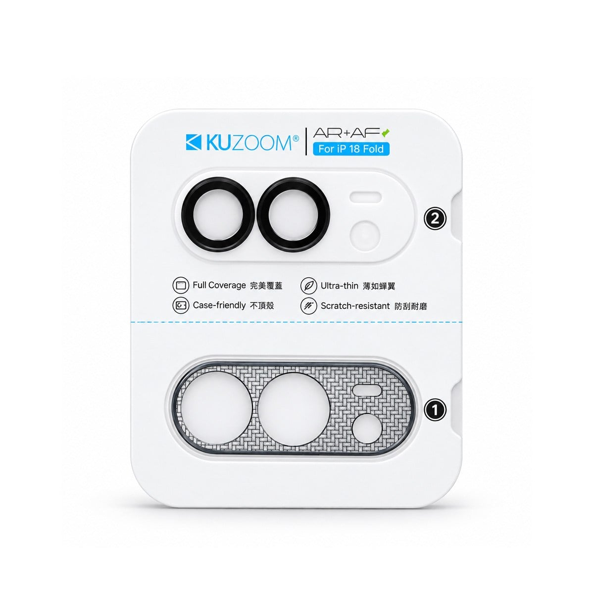 KUZOOM Kuzoom TITANIUM ALLOY CRYSTAL SHIELD LENS PROTECTOR iPhone DUO White