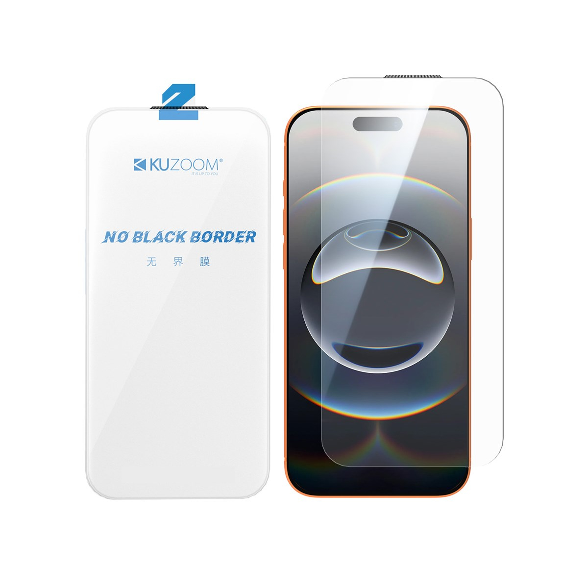 KUZOOM No Black Border iPhone 17 Pro / 18 Pro Uyumlu Kenarları Full Temperli Cam Ekran Koruyucu