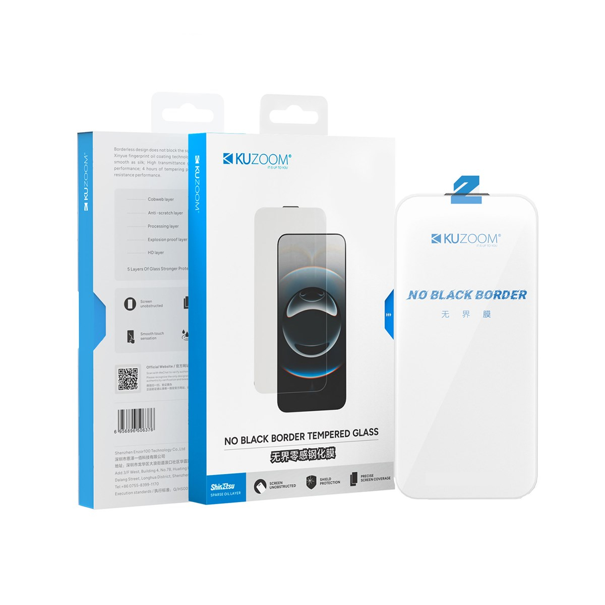 KUZOOM No Black Border iPhone 17 Pro / 18 Pro Uyumlu Kenarları Full Temperli Cam Ekran Koruyucu