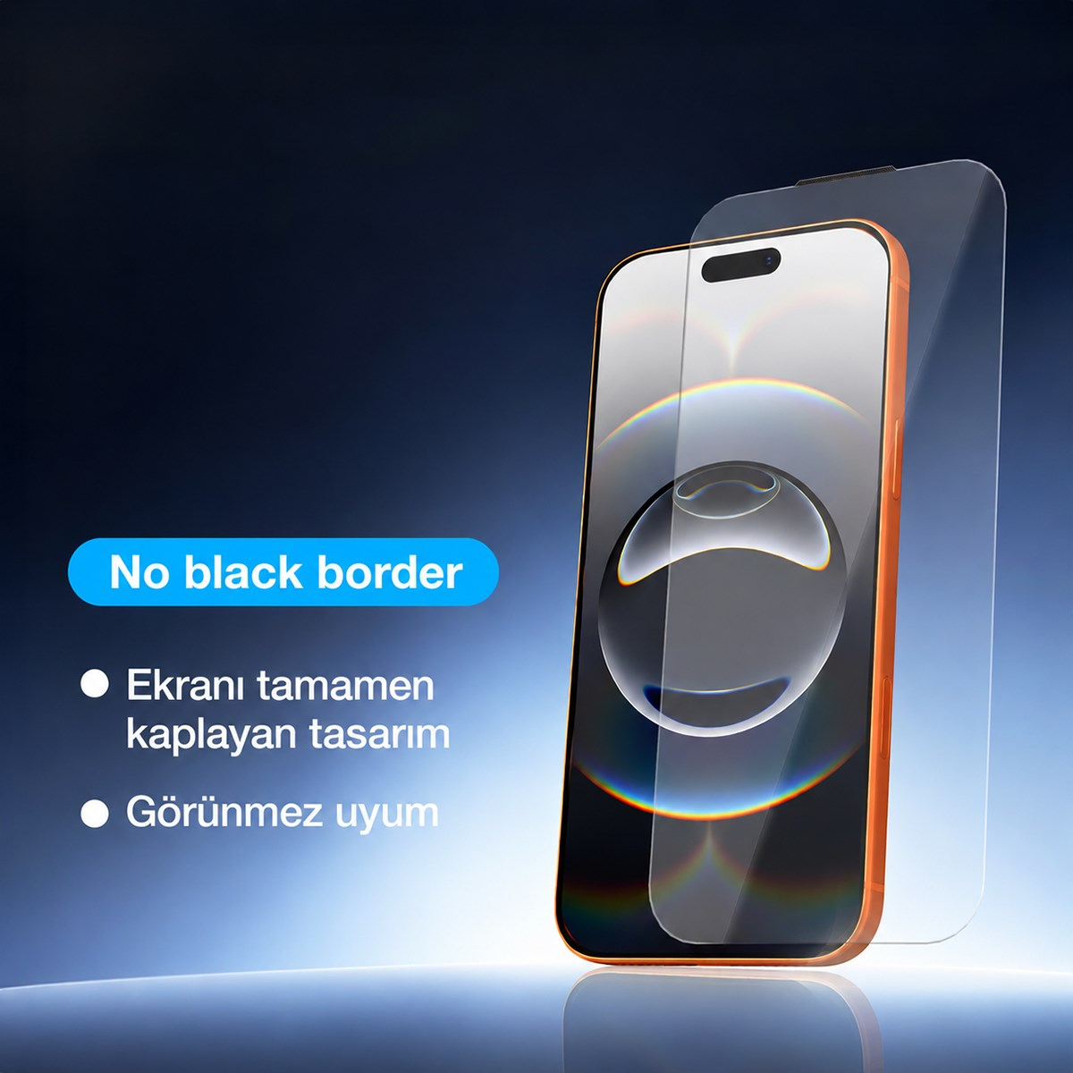 KUZOOM No Black Border iPhone 17 Pro Max / 18 Pro Max Uyumlu Kenarları Full Temperli Cam Ekran Koruyucu